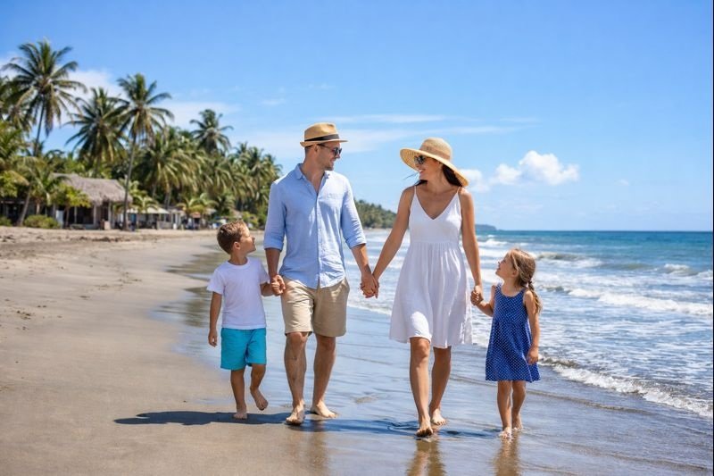 Familia en la playa